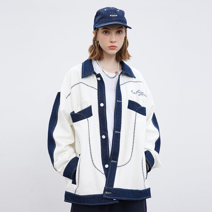 Stitching Wash Jacket For Women