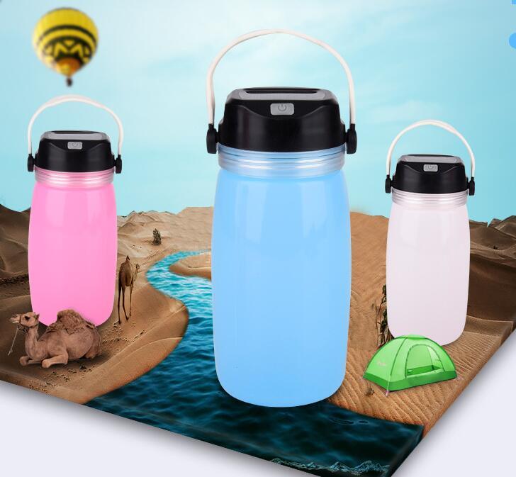Illuminate Your Adventures with the Portable Solar Silicone Lantern Bottle Light