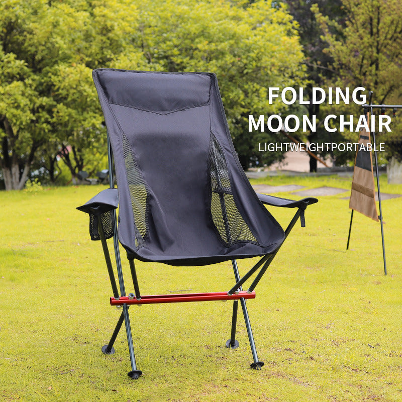 Outdoor High Strap Armrest Folding Chair