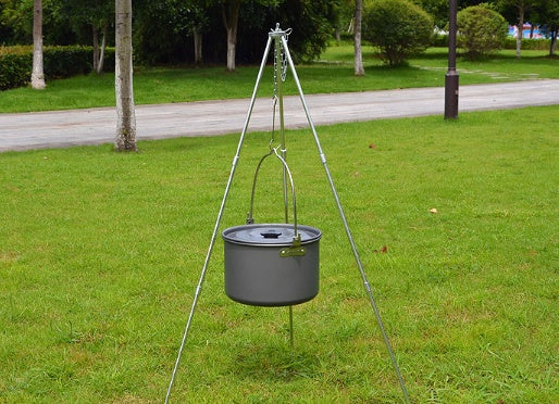 Camping outdoor campfire tripod hanging pot