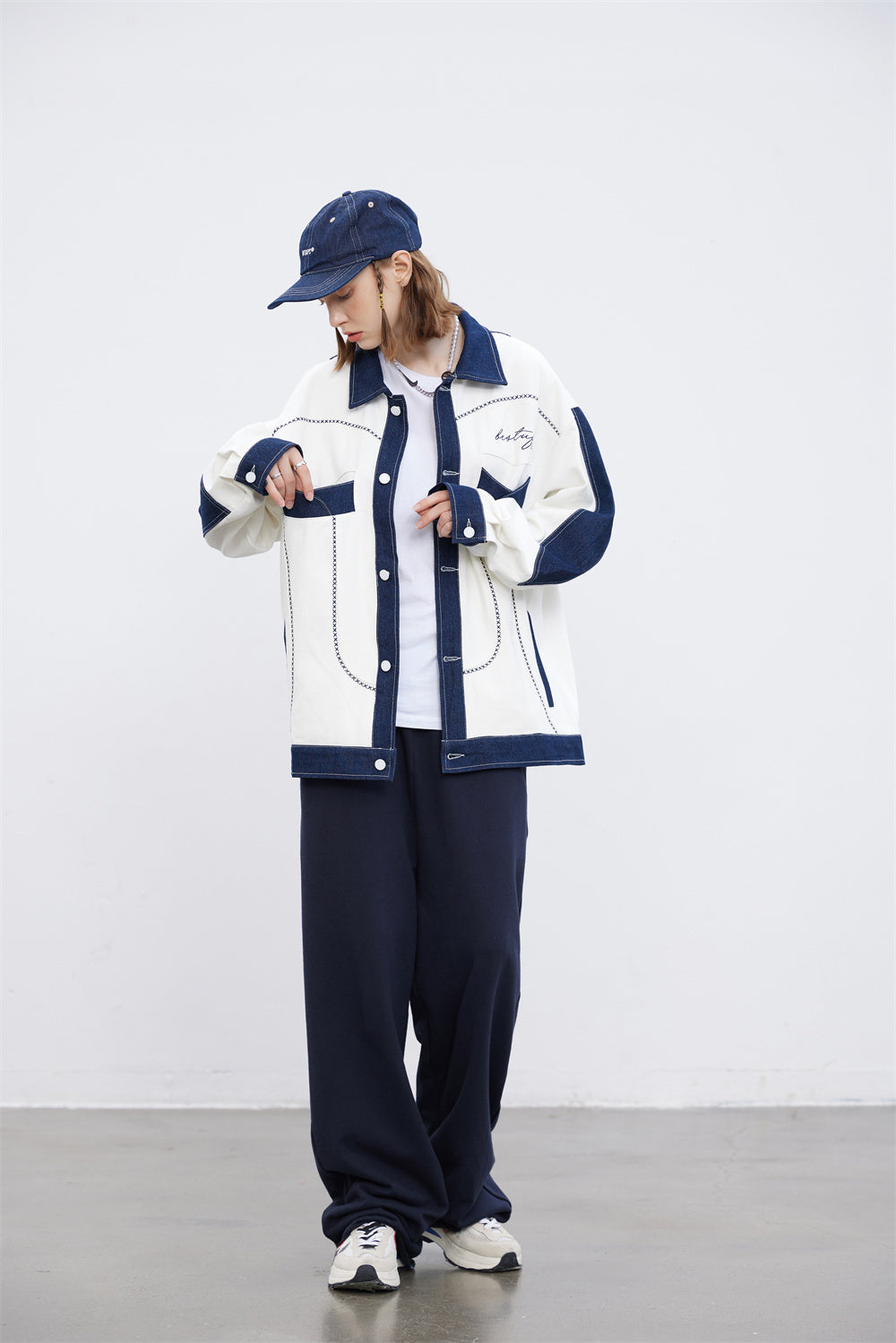 Stitching Wash Jacket For Women