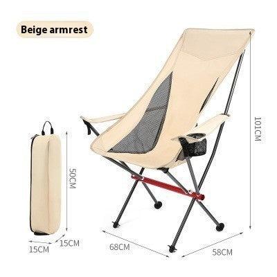 Outdoor High Strap Armrest Folding Chair