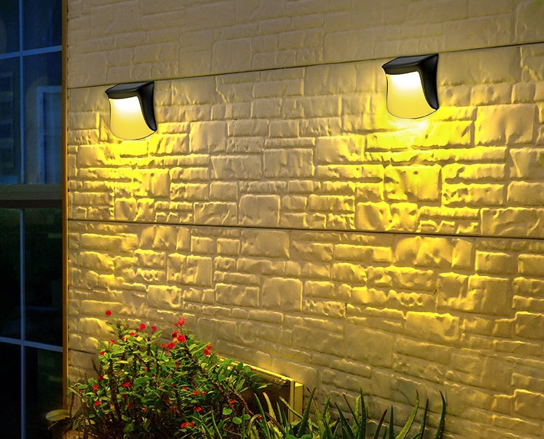 4pcs Solar Lamp Fence Wall Lamp Outdoor