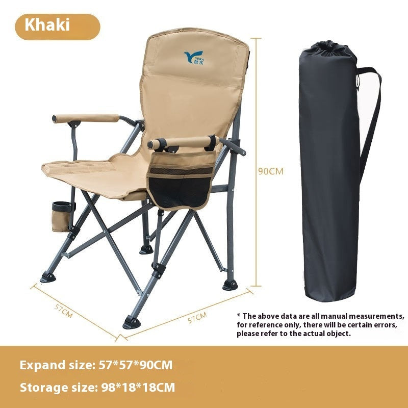 Outdoor Folding Armrest Armchair Beach Chair