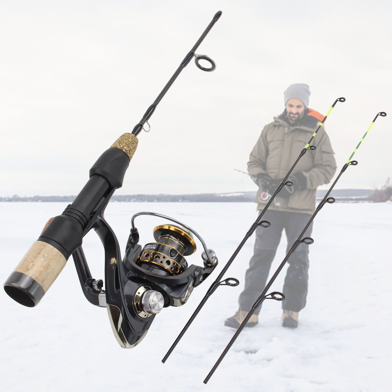 Double Tip Ice Fishing Winter Spinning Wheel